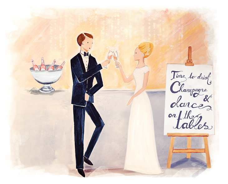 Illustration für Hochzeitseinladung