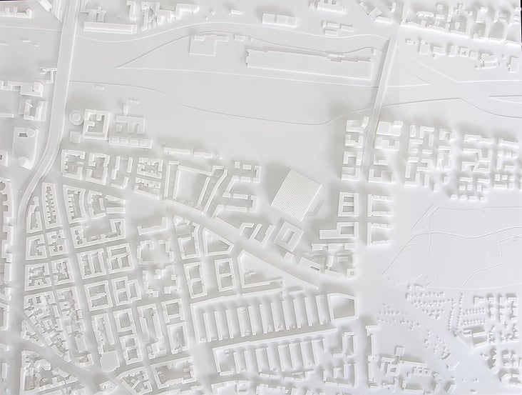 3D-gedrucktes Städtebaumodell