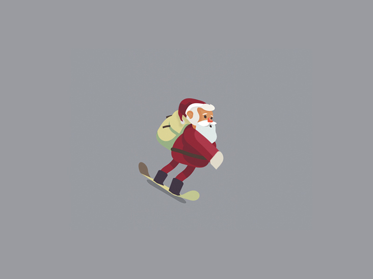 Snowboard Santa animation loop