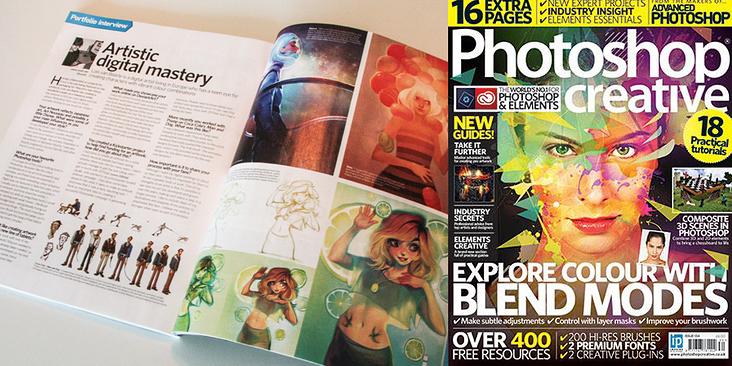 2 page interview in Photoshop Creative Magazine (Imagine Publishing)