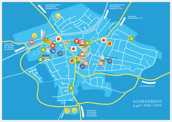 Stadtplan für den Arbeitskreis Asyl