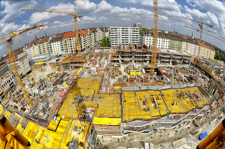 Baustele mit Fisheye