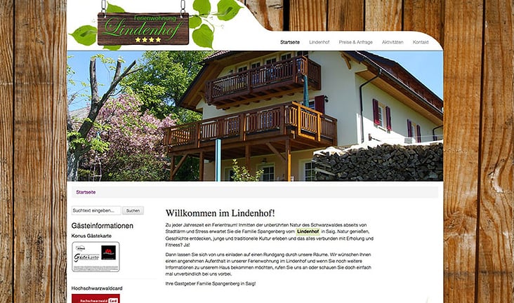 Webdesign und Entwicklung – Lindenhof Saig