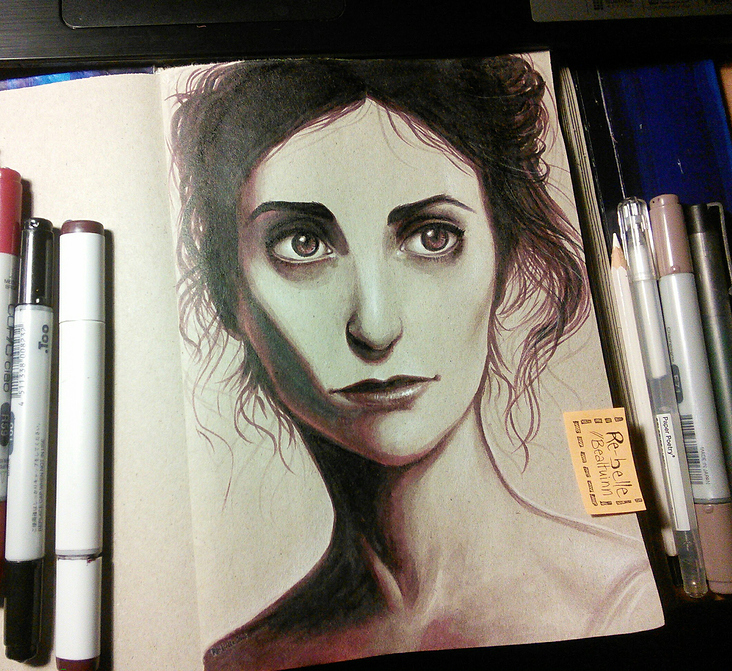 Portrait Studie, Copic Marker