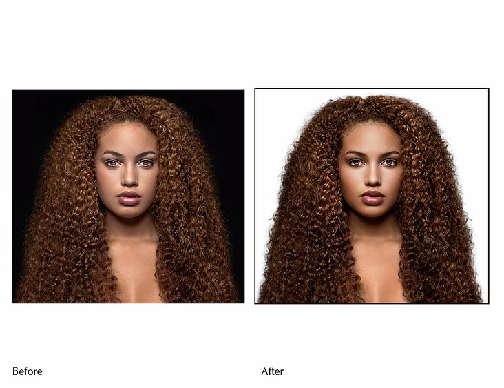 Before-after photo editing example