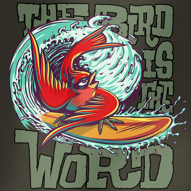 Poster Surfin‘ Bird