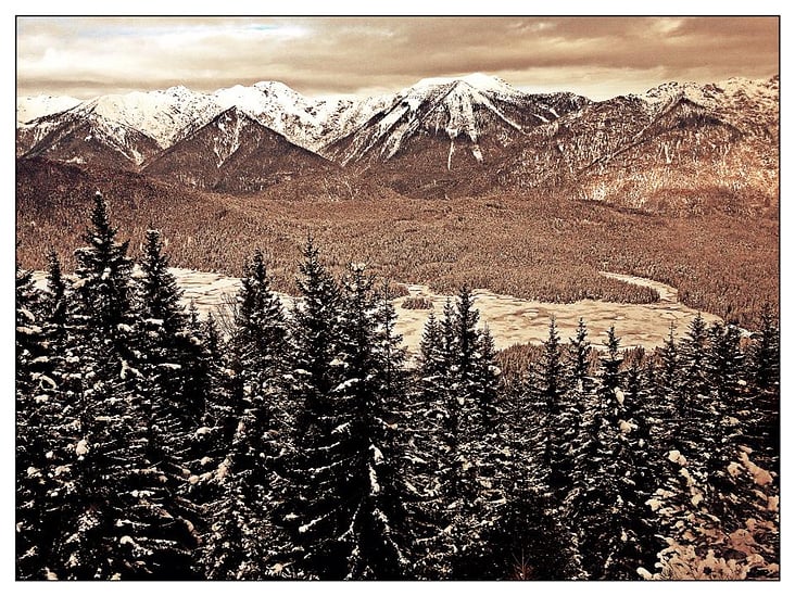 Winterlandschaft, nahe der Zugspitze