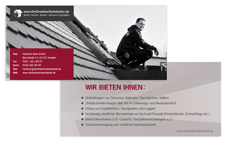 Flyer für einen Dachdecker