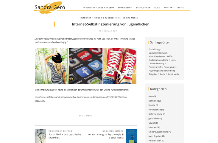 mag. sandra gerö. wordpress migration & design relaunch.