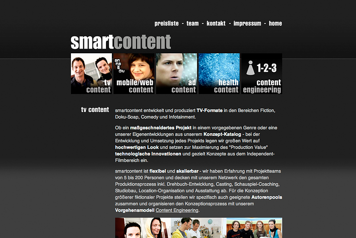 smartcontent. website. static html.