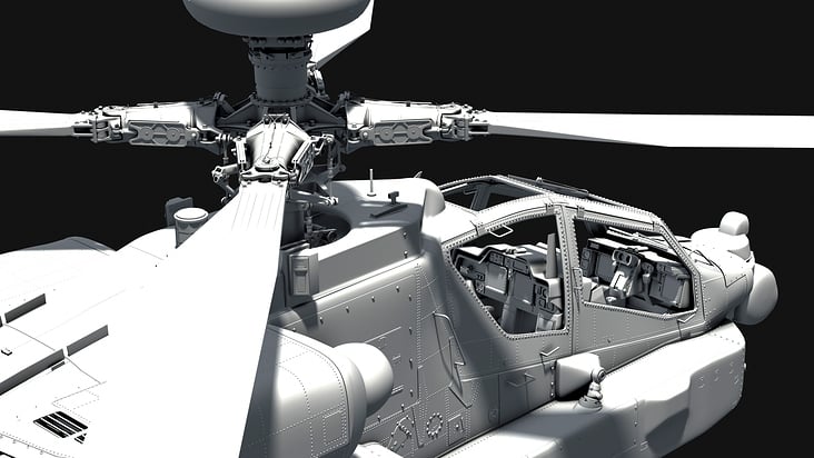 3D Modell Apache Helikopter