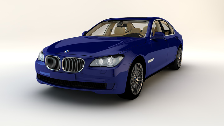 7er BMW Studio 3D Illustration