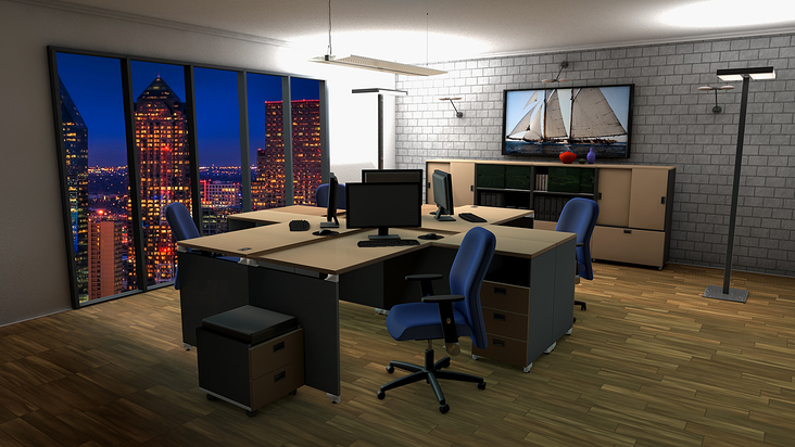 Büro Dallas 3D Illustration