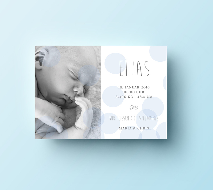 Geburtsanzeigen / Babykarten / Karte zur Geburt