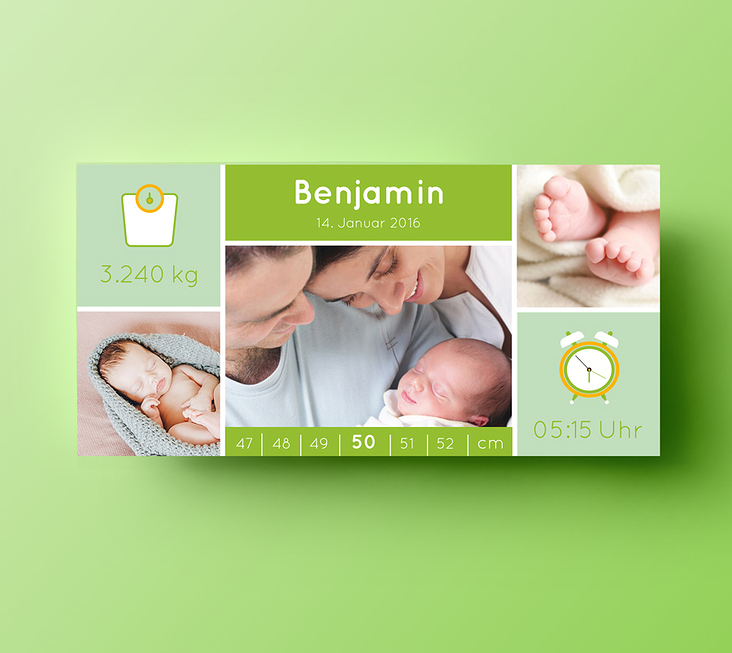 Geburtsanzeigen / Babykarten / Karte zur Geburt