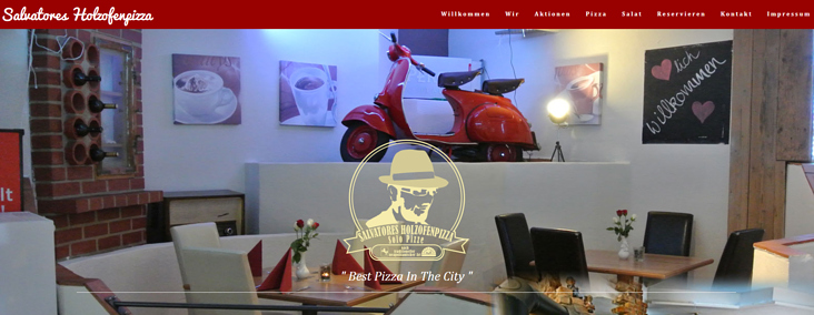 Website der Pizzeria