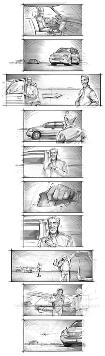 storyboards für die Mercedes service card