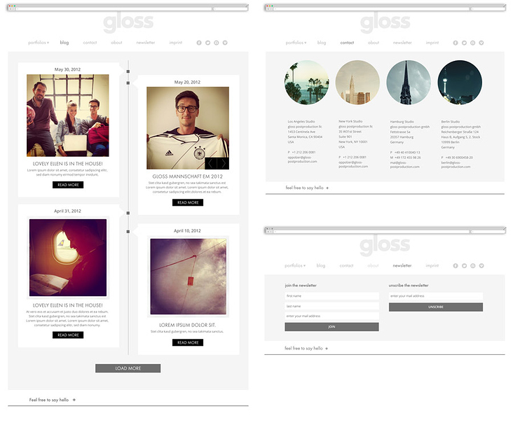 Gloss Production Responsive Website