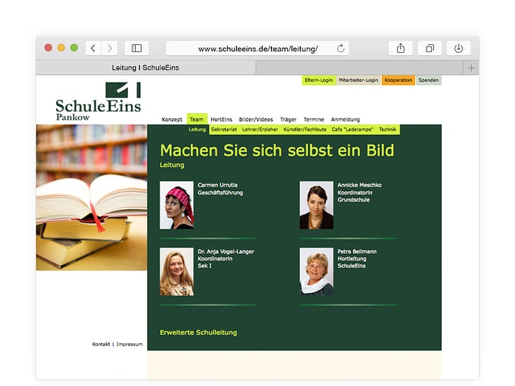Website Schule Eins