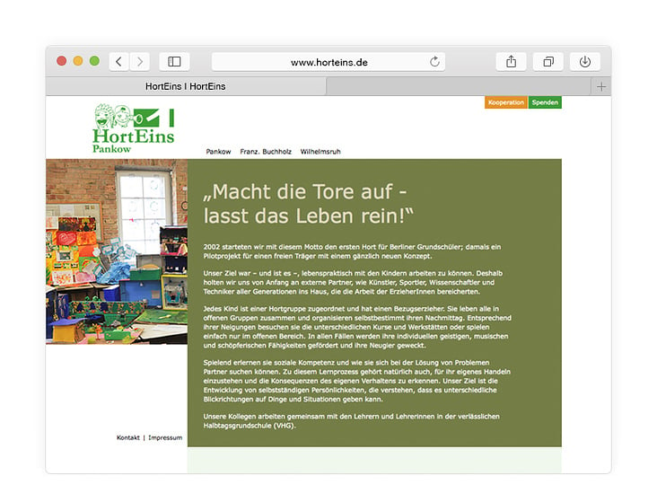Website Hort Eins