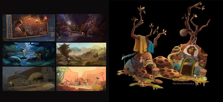 Visual development and color keys for my bachelor thesis