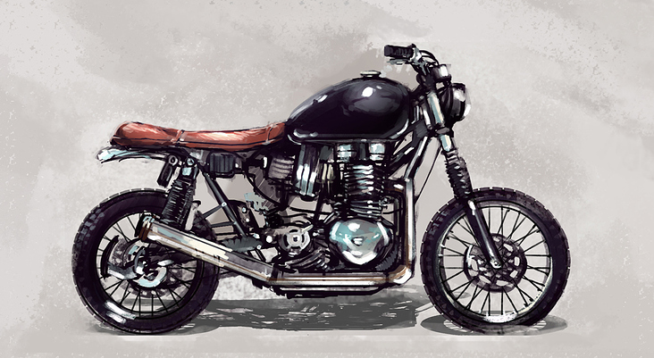 Digitale Illustration – Motorrad