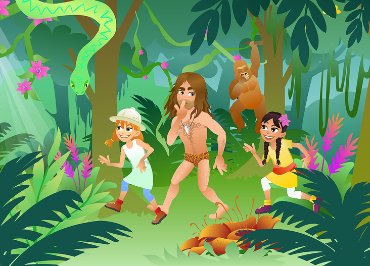 Lernspiel Deutsch Thema „Dschungel“