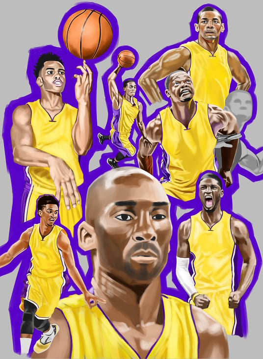 L.A. Lakers Season 2015-2016 Posterkomposition