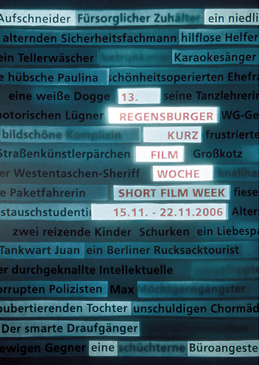 Plakatentwurf für die Regensburger Kurzfilmwoche