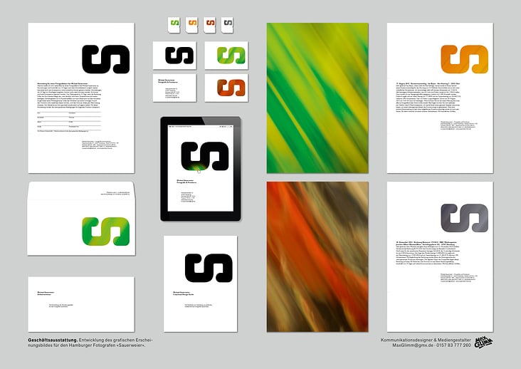 Geschäftsausstattung. Entwicklung des grafischen Erschei- nungsbildes für den Hamburger Fotografen «Sauerweier».