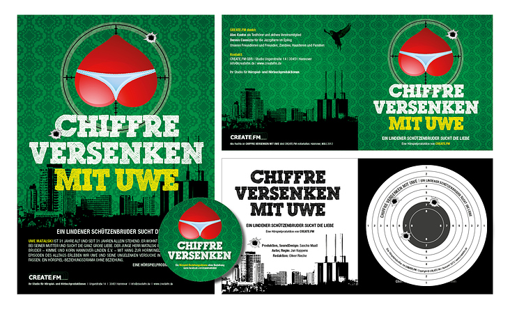 CD Artwork, Plakate, Aufkleber: Hörspiel „Chiffre versenken mit Uwe“