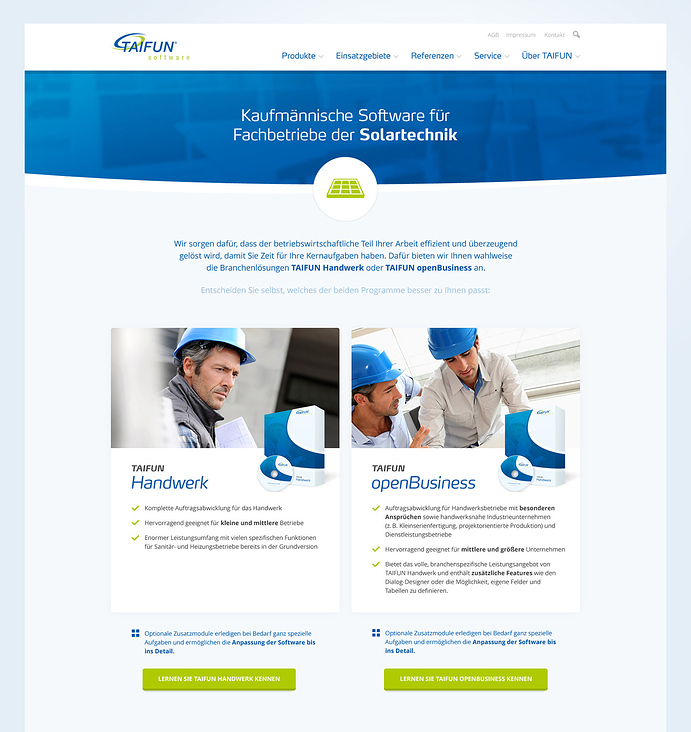 TAIFUN Software AG, Relaunch der Webseite