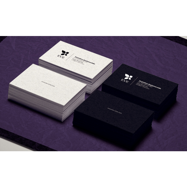 EVE, business cards for an electronic devices company