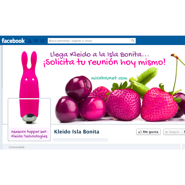 Facebook banner and profile picture for a sex toys personal agent