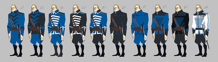 Nacre: Jeroen de Rijk guard uniform ideations
