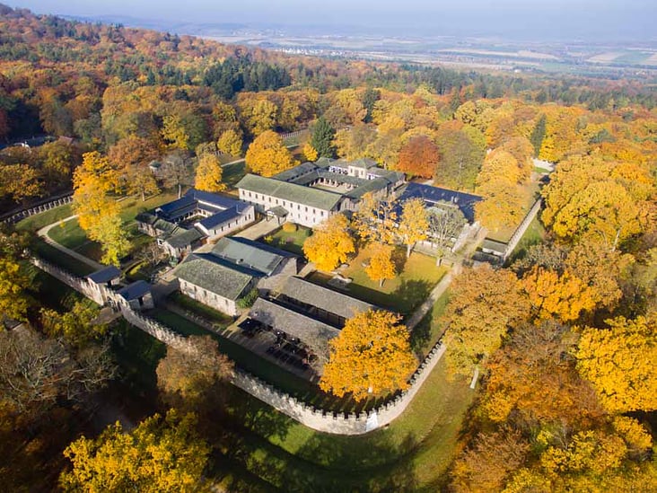 Das nachgebaute römische Kastell Saalburg am Limes bei Bad Homburg