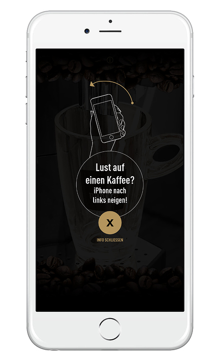 Smartphone App für einen Kaffeehersteller, Mockup