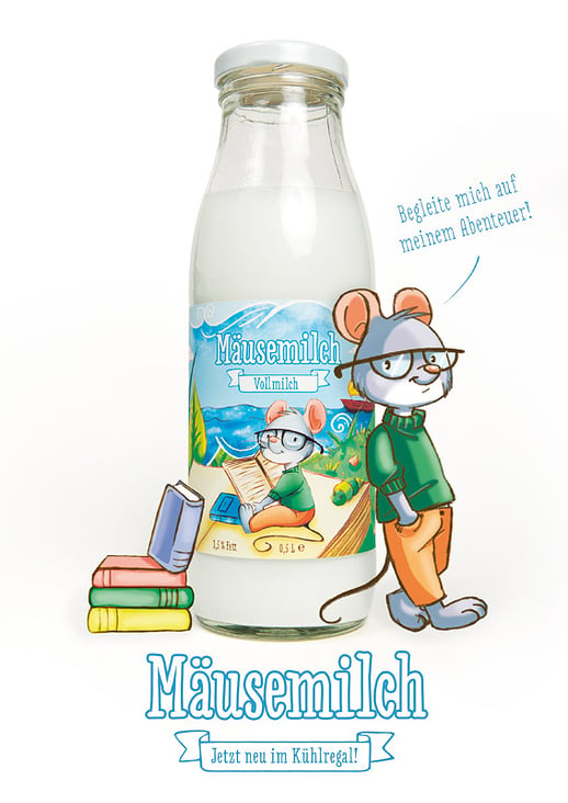 Produkt- und Plakatdesign „Mäusemilch“