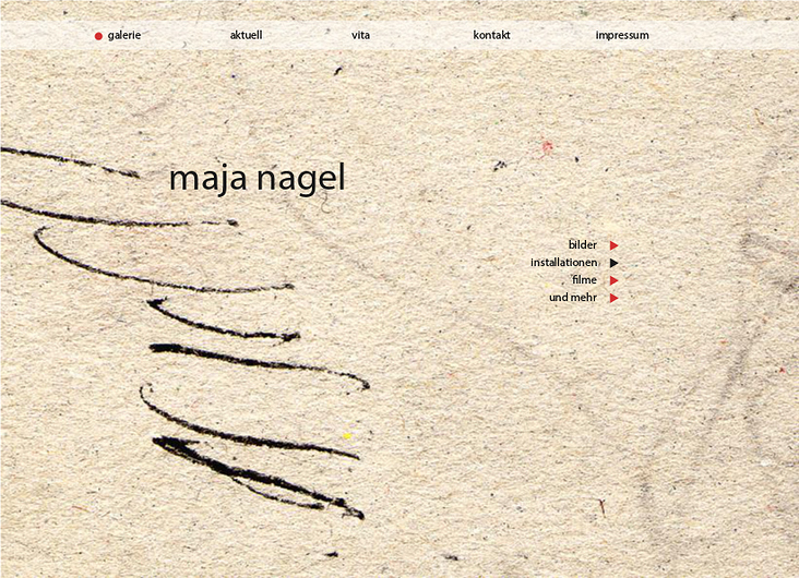 Webseite Maja Nagel, Startseite