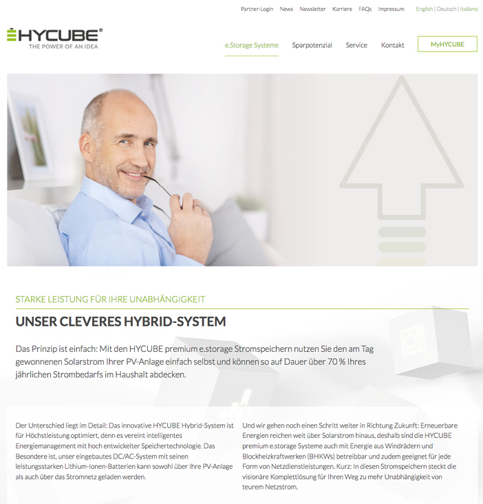 Textbeispiel HYCUBE Webtext (Relaunch 2015)