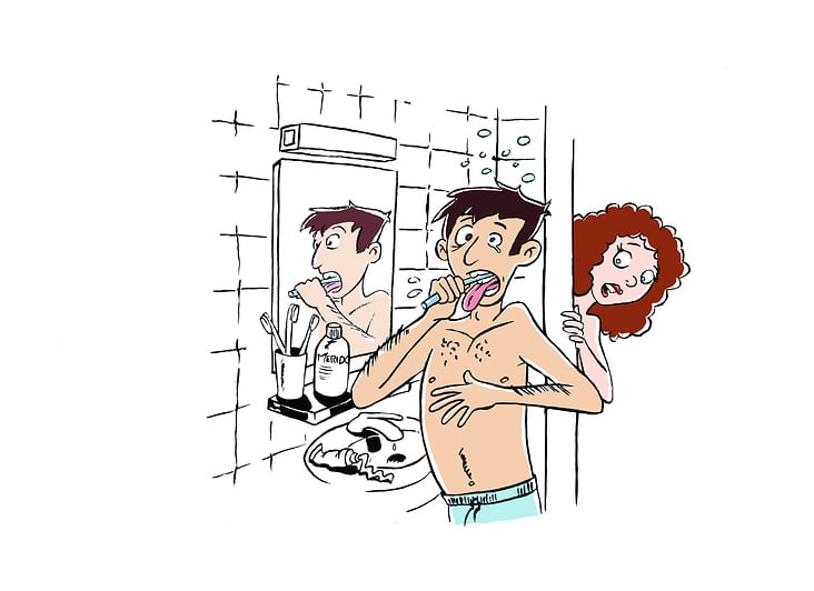 Mundhygiene und Sex – Editorielle Illustration