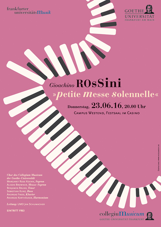 Plakat für ein Konzert der Universitätsmusik Frankfurt