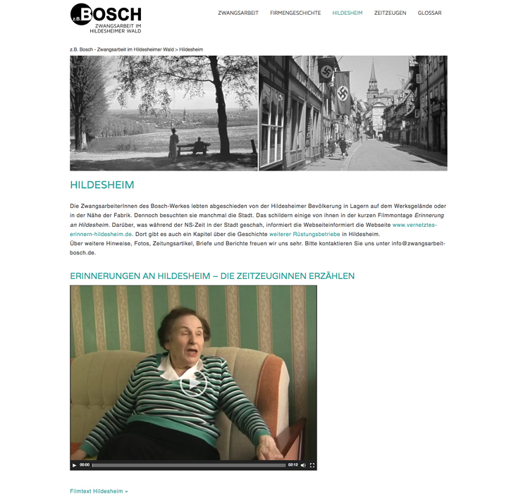 z.B. BOSCH: Multimediale Website zum Thema Zwangsarbeit