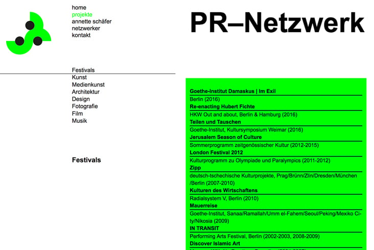 Moderne responsive Website für das PR Netzwerk