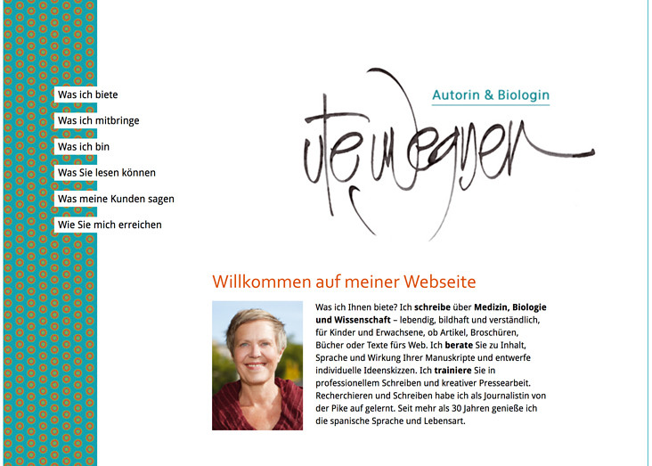 Responsive Website und Imageflyer für die Biologin und Autorin Ute Wegner