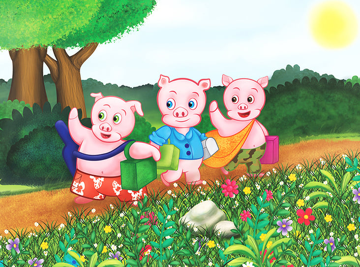 three little pigs illustration