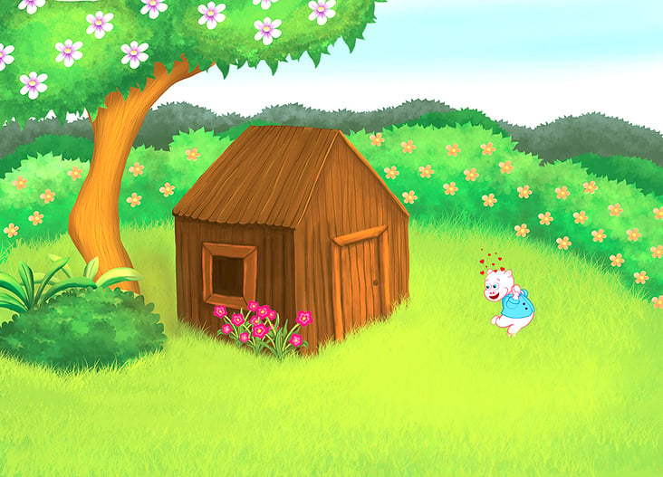 a little pig is in love with a house it builded