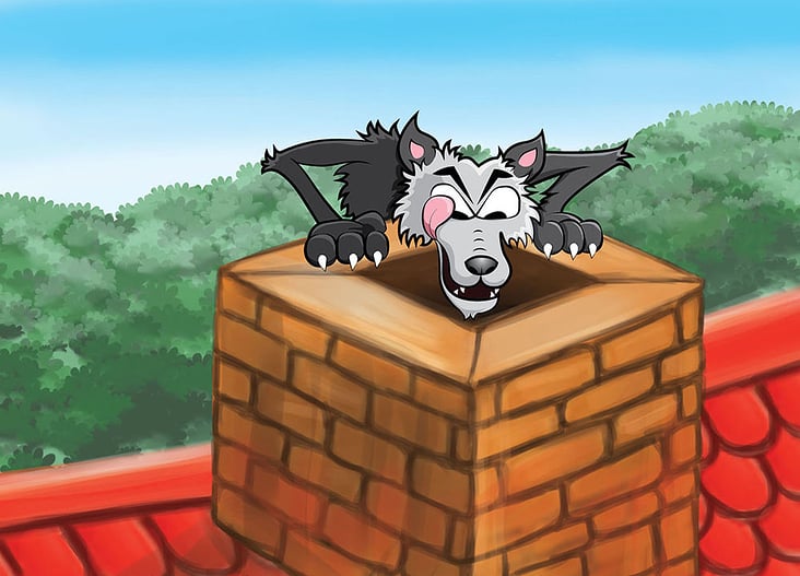 wolf at a chimney