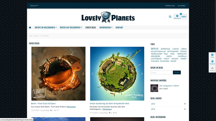 Lovely Planets Berlin Webshop (Prestashop) www.lovelyplanets.de