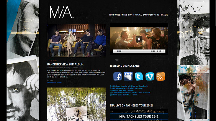 MIA. Webseite (custom cms)